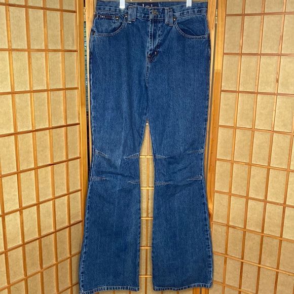 LEI Jeans High Waist Flared Leg Bell Bottom Blue Denim Jeans - Picture 1 of 16